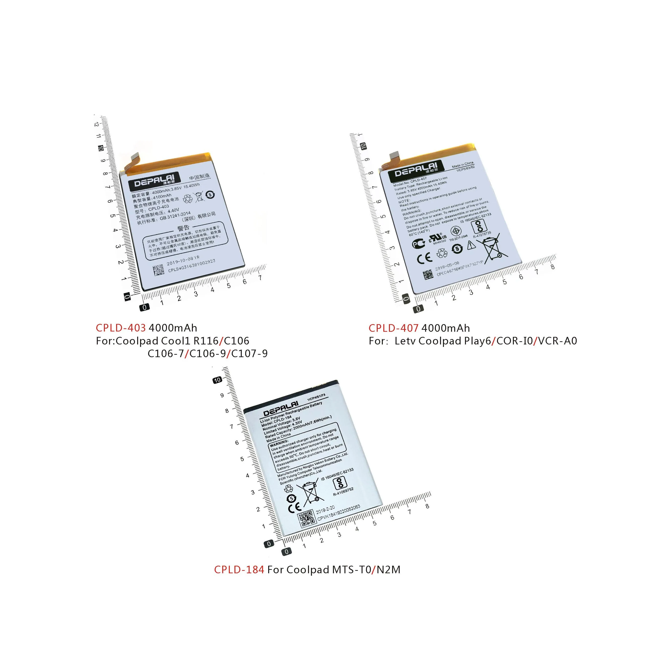 

CPLD-403 CPLD-407 CPLD-184 Battery For Letv LeEco Coolpad Cool1 R116 C106 C106-7 -9 N2M Play6 COR-I0 VCR-A0 CPLD-236 Batteries