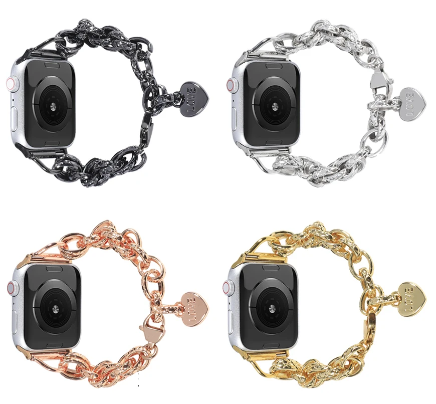 Ремешок стальной для Apple watch Ultra 49 мм роскошный браслет iWatch series 8 3 4 5 40 38 41 44 45 42