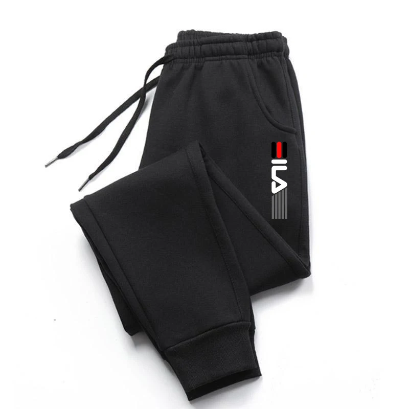 

Men's Fashion Print Long Pants Autumn and Winter Casual Sweatpants Solid Color Bottoms Jogging Fitness Sports Trousers 4 Colors