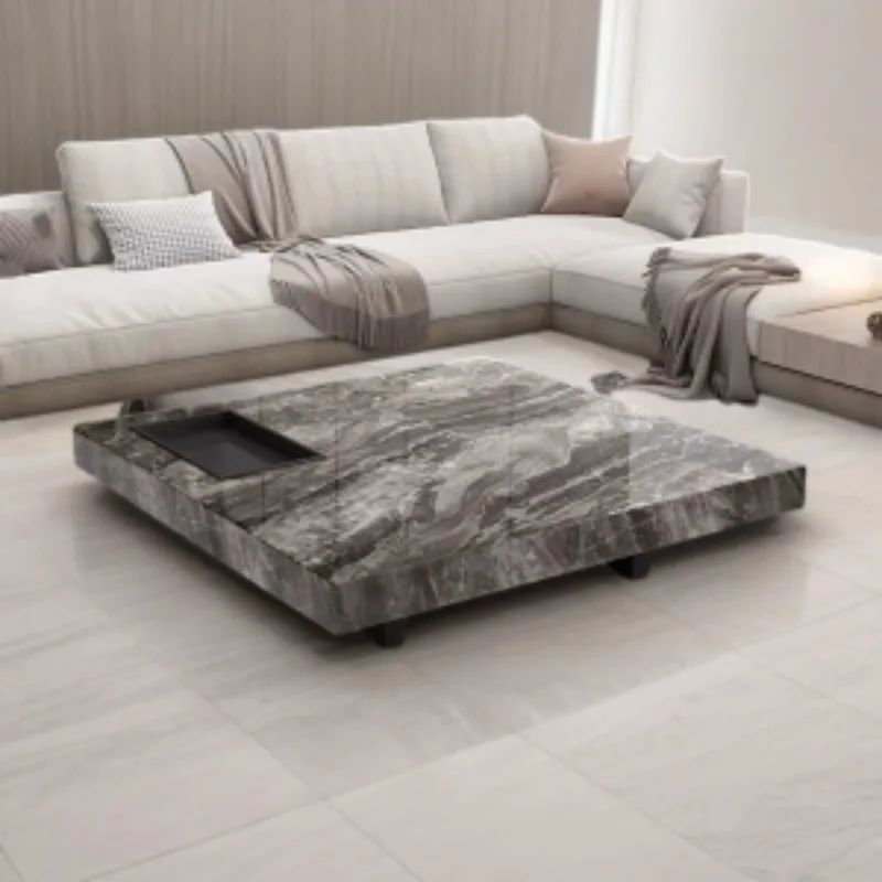 Итальянский современный журнальный столик мраморная мебель квадратные