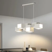 modern led pendant light for dining room kitchen living room cube design ceiling chandelier simple creative hanging lamp decor