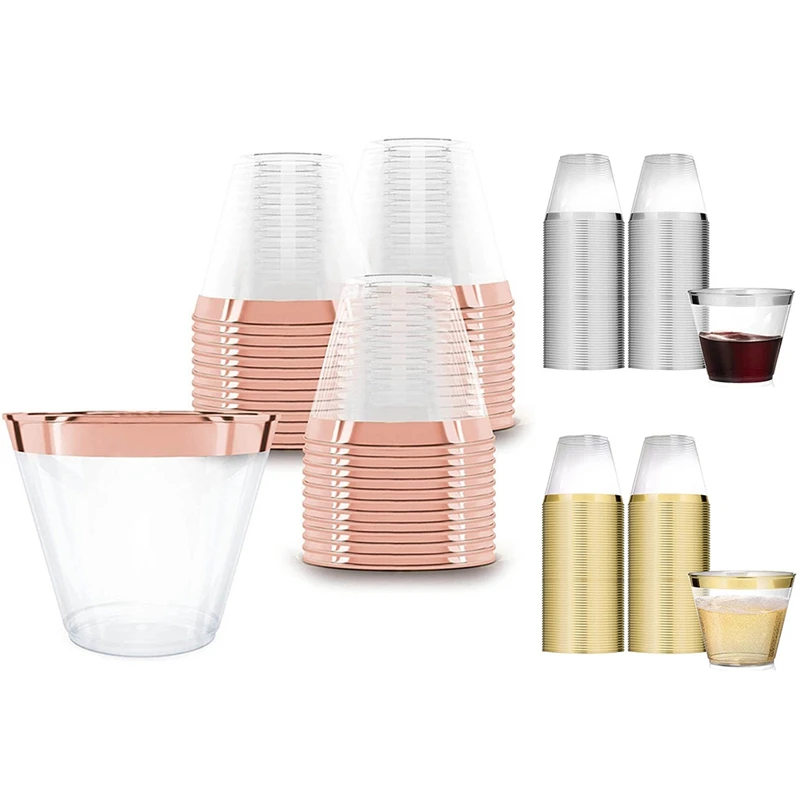 

New Plastic Cup Hard Disposable Cup Plastic Wine Glass Party Wedding Wine Glass Transparent Plastic Cup
