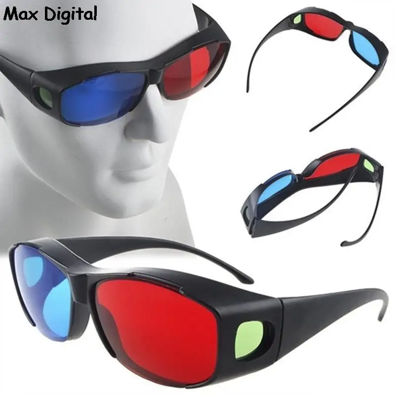 

Brand New And High Quality Black Frame Red Blue Universal 3D Glasses For Dimensional Anaglyph Movie Game DVD Black 3D Glasses
