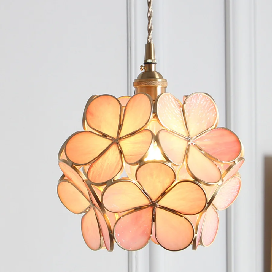 

LukLoy Colored Glass Pendant Lights Hanging Lamp Colored Glass Lighting Dining Room Hanging Lights For Bedroom Bedside Lamp Led