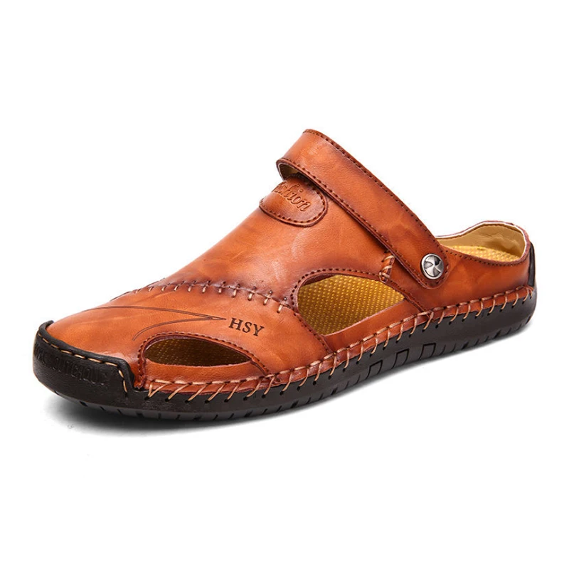 Leather Sandals Men Summer Classic Roman Outdoor Sneaker Bea