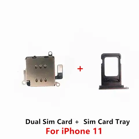 Оригинальный разъем для считывания двух Sim-карт, гибкий ленточный кабель для iPhone 11, держатель слота для Sim-карты, запасные части для ремонта