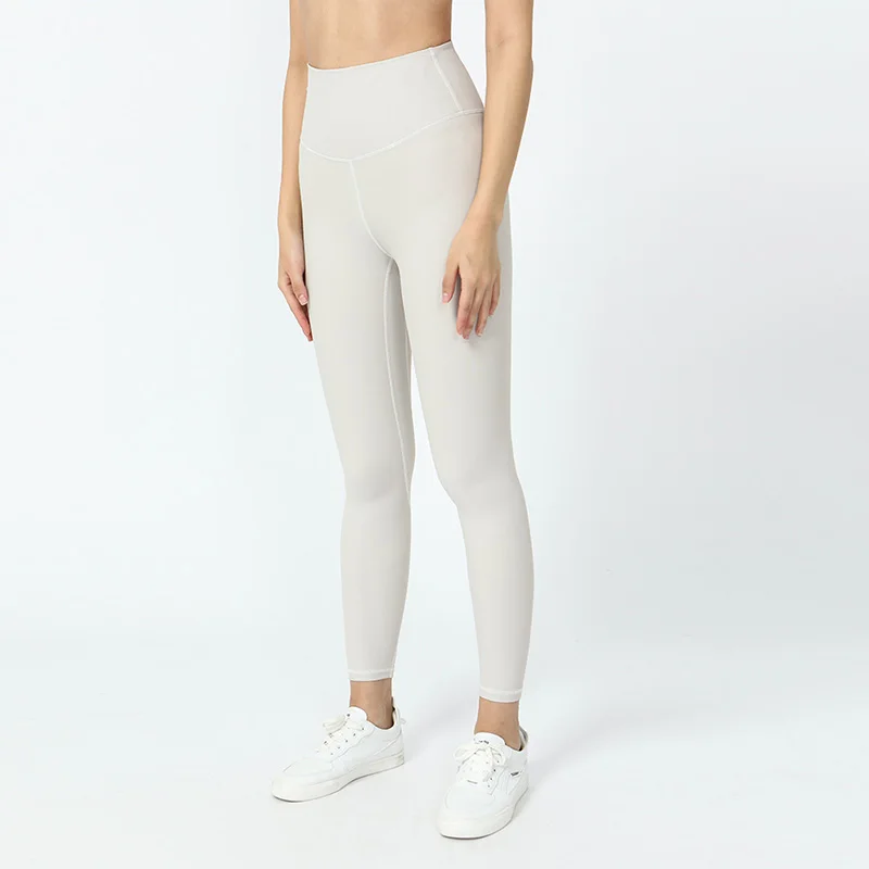 Lulu RibbeYoga Pants High Waisted Gym Leggings Sport Women Fitness Seamless Female Legging Tummy Control Running Training Tights