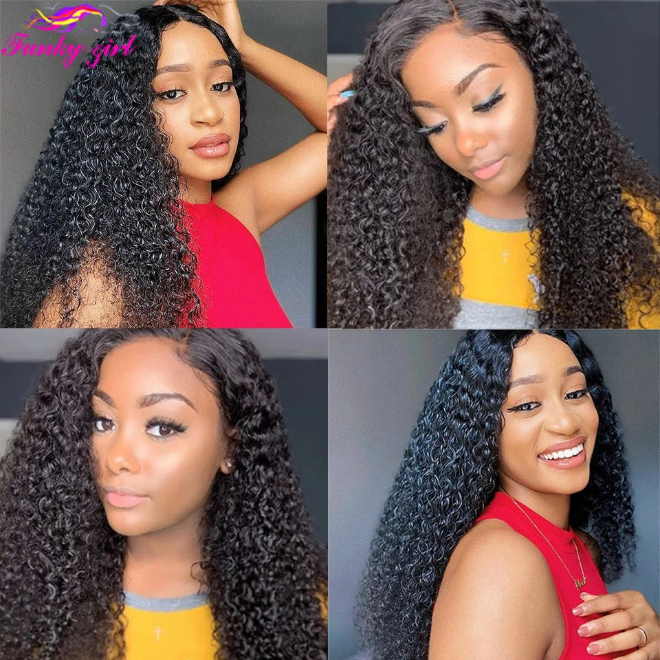 Кудрявые накладные человеческие волосы 30 32 дюйма Remy Волнистые пучки 1/3/4 шт.