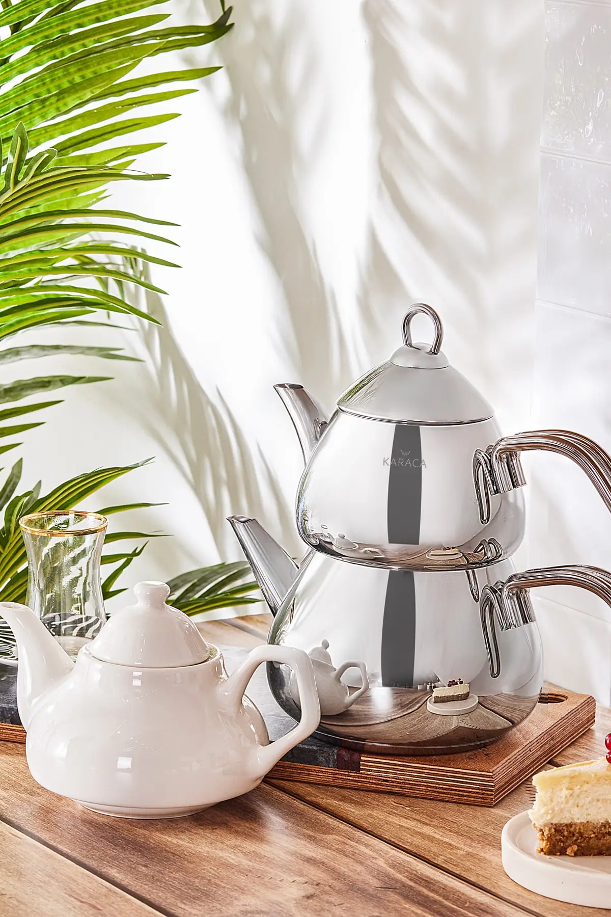 Porcelain Teapot Gift Teapot Set Porcelain Teapot Size: Teapot: 1,1 Li + Teapot Lid Water Bowl: 2 liter Material Steel