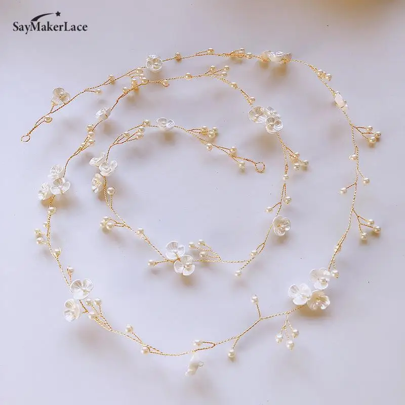 

Fashion Crystal Headbands Wedding Hair Accessories Handmade Floral Pearl Rhinestone Hair Ornament For Bride Hairpin Ornaments