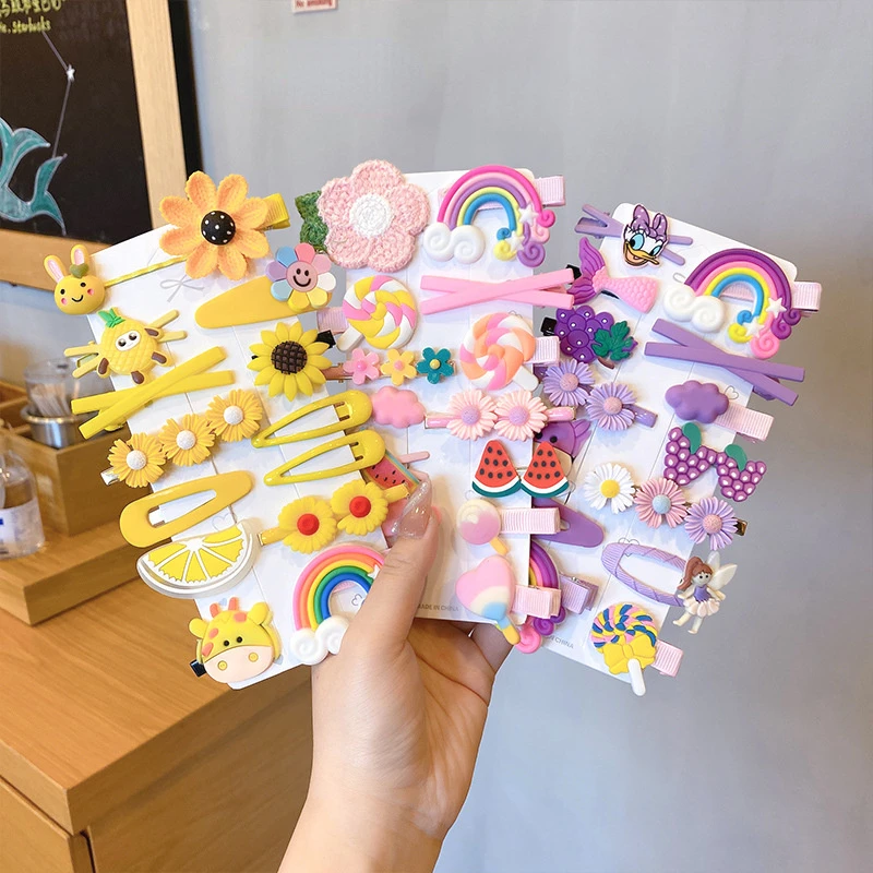 

New 1Set Cartoon Fruits Barrettes Children Girls Sweet Hairpins Fashion Headbands Hair Accessories Hair Clips For Kid Headdress