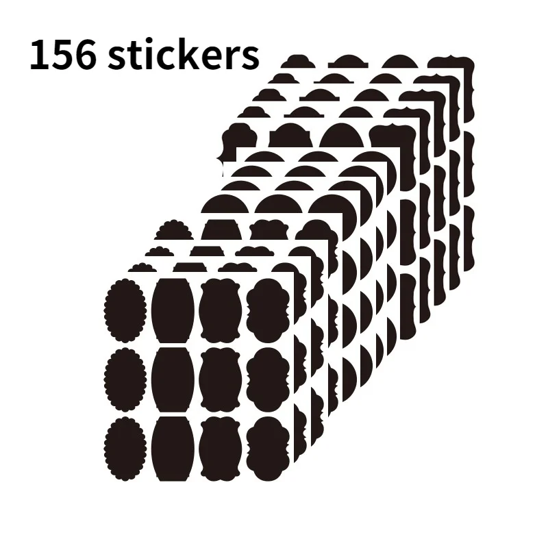

156pcs/13sets Black Blackboard Sticker Spice Sticker Reusable Jam Labels Kitchen Stickers Organizer home decor Blackboard Label