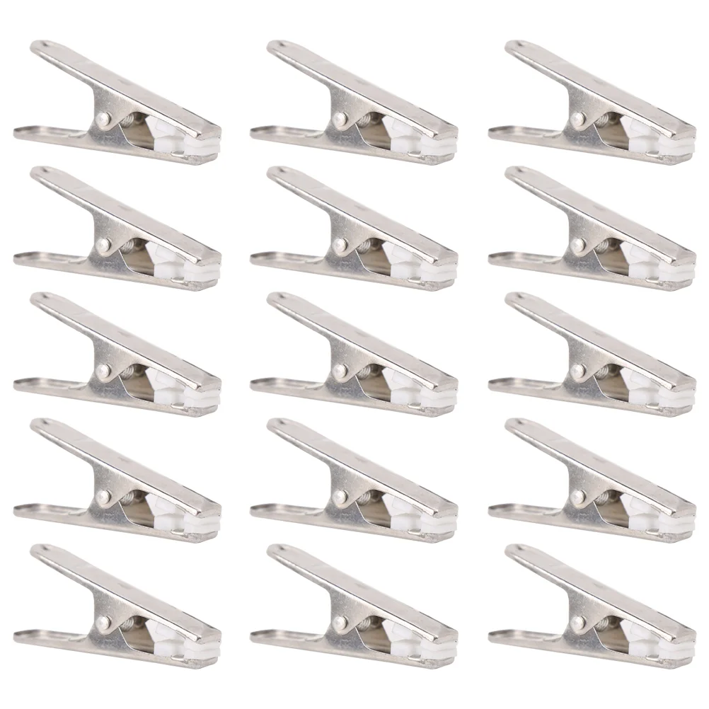 

24 Pcs Stainless Steel Clothes Clip Multifunctional Hanger Clip Clothing Clip Clothes Hanging Clip (Stainless Steel+White Piece)