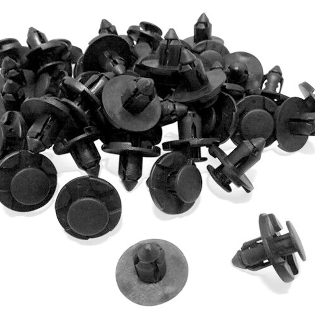 

100pcs 8mm Plastic Rivet Car Mud Fender Bumper Fastener Mud Flaps Push Clips 01553-09321 for Nissan