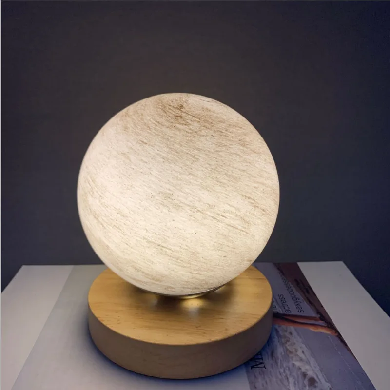 

3d Moon Light Lamp Floating Wooden Base Planet Led Lights Usb Powered Bedroom Bedside Lamp Home Decoration Indoor Lampara Pared