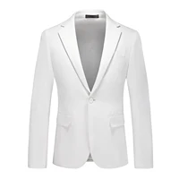 Plus Size 5XL-S New Single Breasted White Blazer Jackets Men Clothing 2022 Simple Slim Fit Business Casual Suit Coats Hot Sale