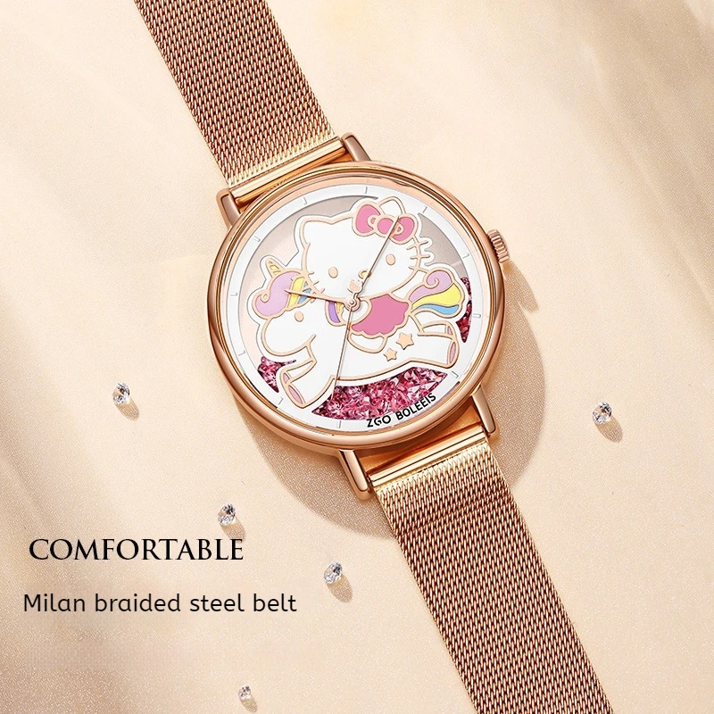 Новинка 2024 часы Hellokitty Girl Ins нишевой дизайн металлический ремешок
