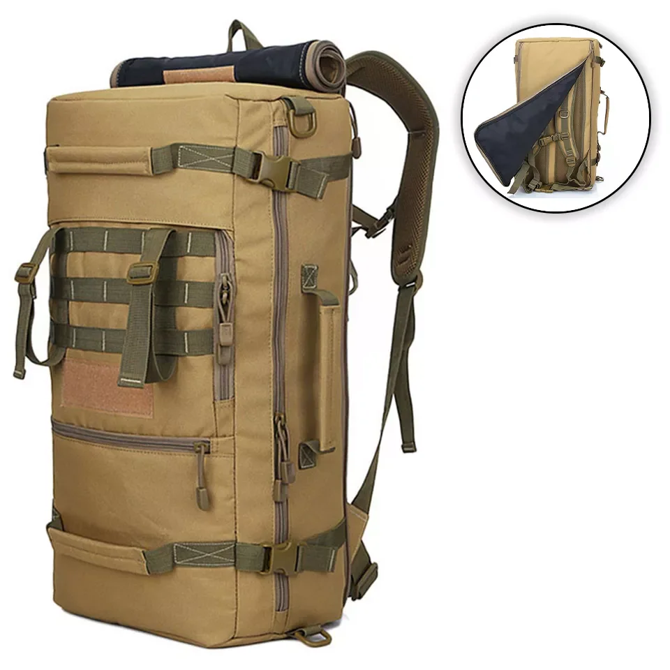 50L New Military Tactical Backpack High Quality Capacity Men Women Hiking Camping Mountaineering Traveling Soft Backpack