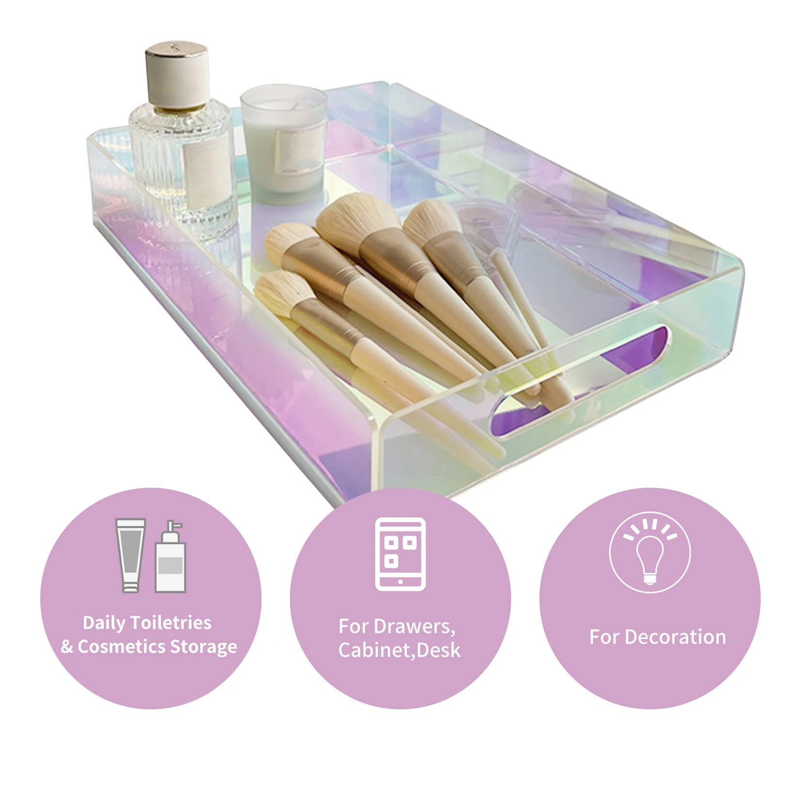 

Colorful Storage Box Acrylic Storage Container Creative Bright Storage Box Ins Cosmetics Organizer Desktop Decoration Supplies