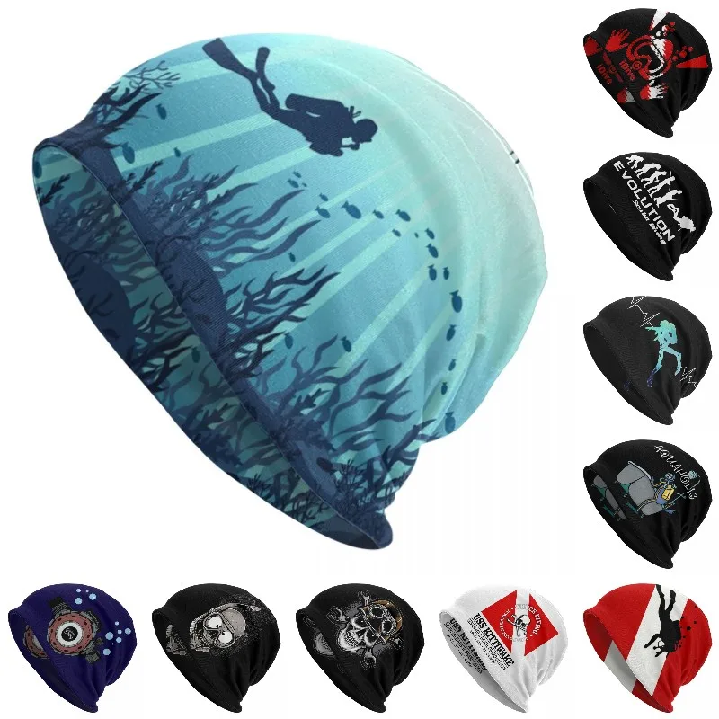 

Deep Sea Caveran Diver Bonnet Hat Knitted Hat Hip Hop Unisex Adult Dive Explore Winter Warm Scuba Diving Skullies Beanies Cap