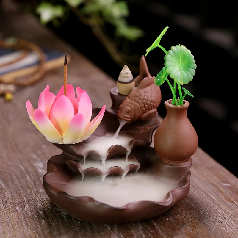 

Ароматические курильницы, подставка для ароматерапии в виде лотоса, дзен, садовое украшение для дома