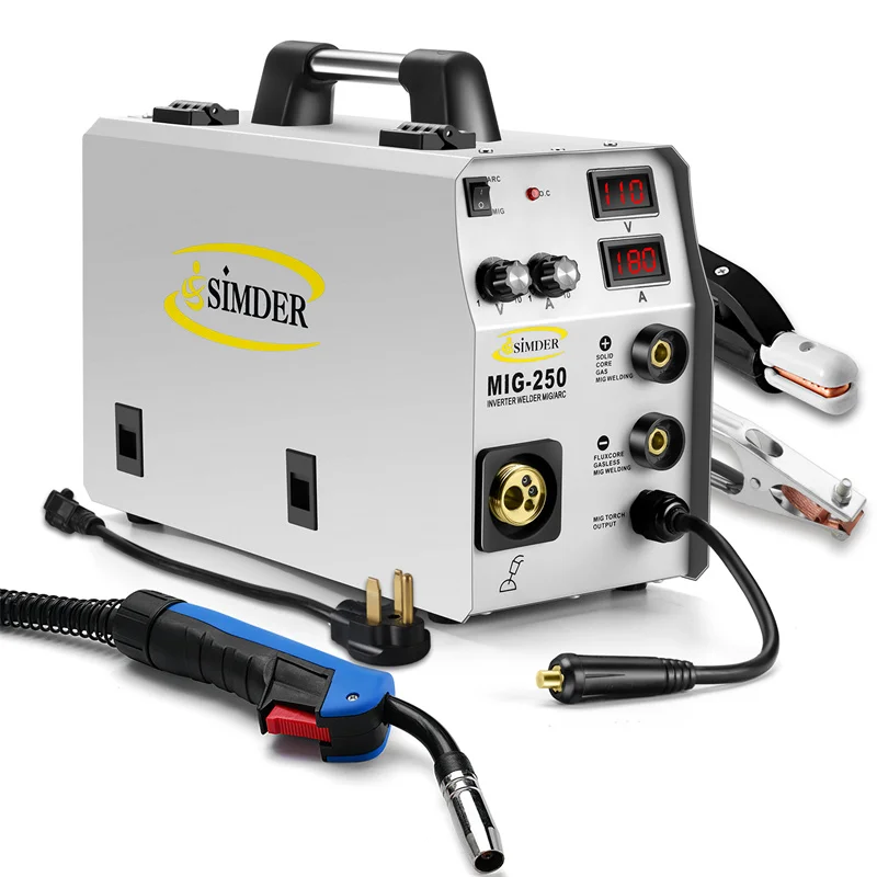 

Сварочный инвертор S SIMDER Mig, инвертор для аргоновой дуговой газовой сварки Mig Mag 4 в 1, сварочный аппарат synermig250
