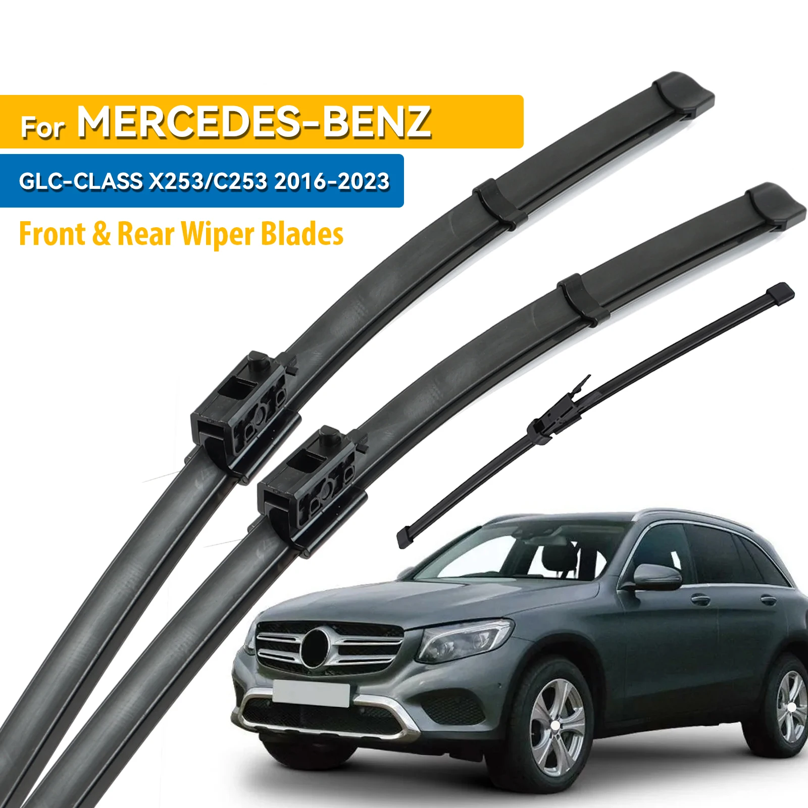 

Комплект передних и задних щеток стеклоочистителя Erick для Mercedes-Benz GLC-Class X253 2015-2022, лобовое стекло, 22 "22" 12"