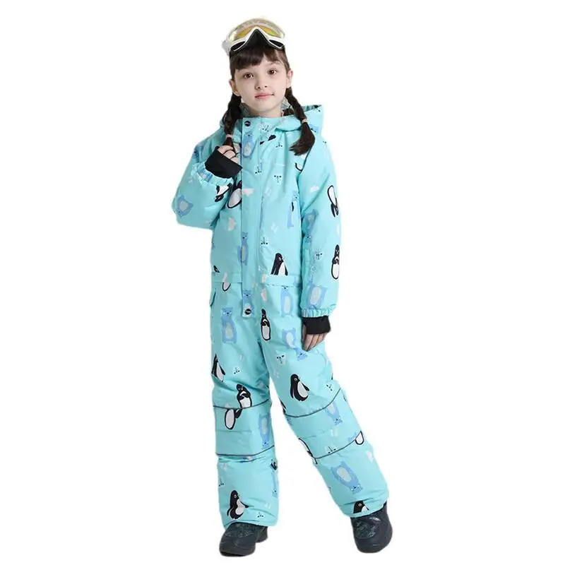 

Ski Suit For Kids Children's Piece Snowsuit Cartoon Pattern Kids Girls Boys Waterproof Coveralls Winter Jumpsuits