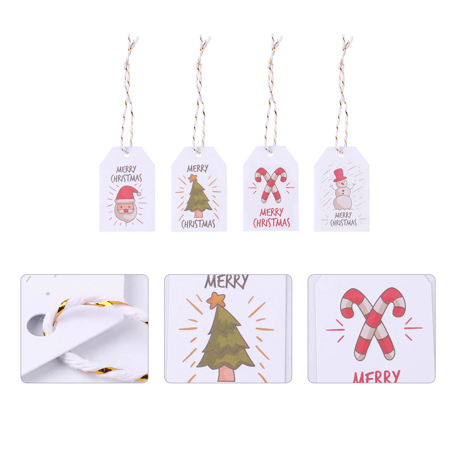 

400pcs Festival Gift Christmas Cards Chic Hanging Paper Tags with Rope