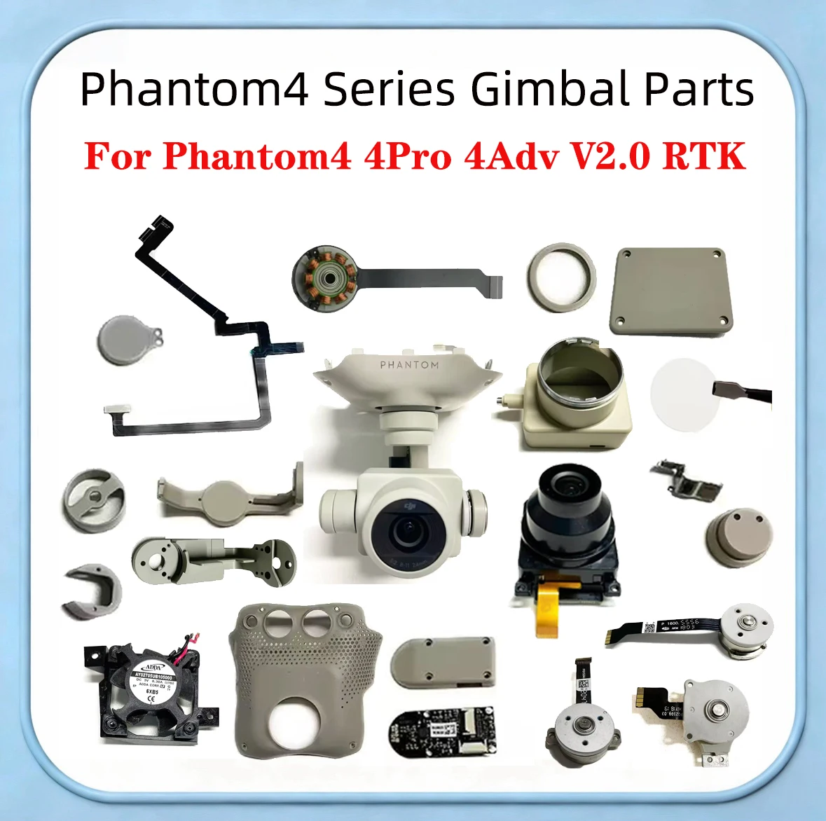 Фото Мотор поперечного вращения (Yaw Motor) и мотор наклона (Roll Motor) для Phantom 4 4Pro V2.0 RTK, плоский кабель, плата камеры, вентилятор, УФ-стекло для серии Phantom 4 №1