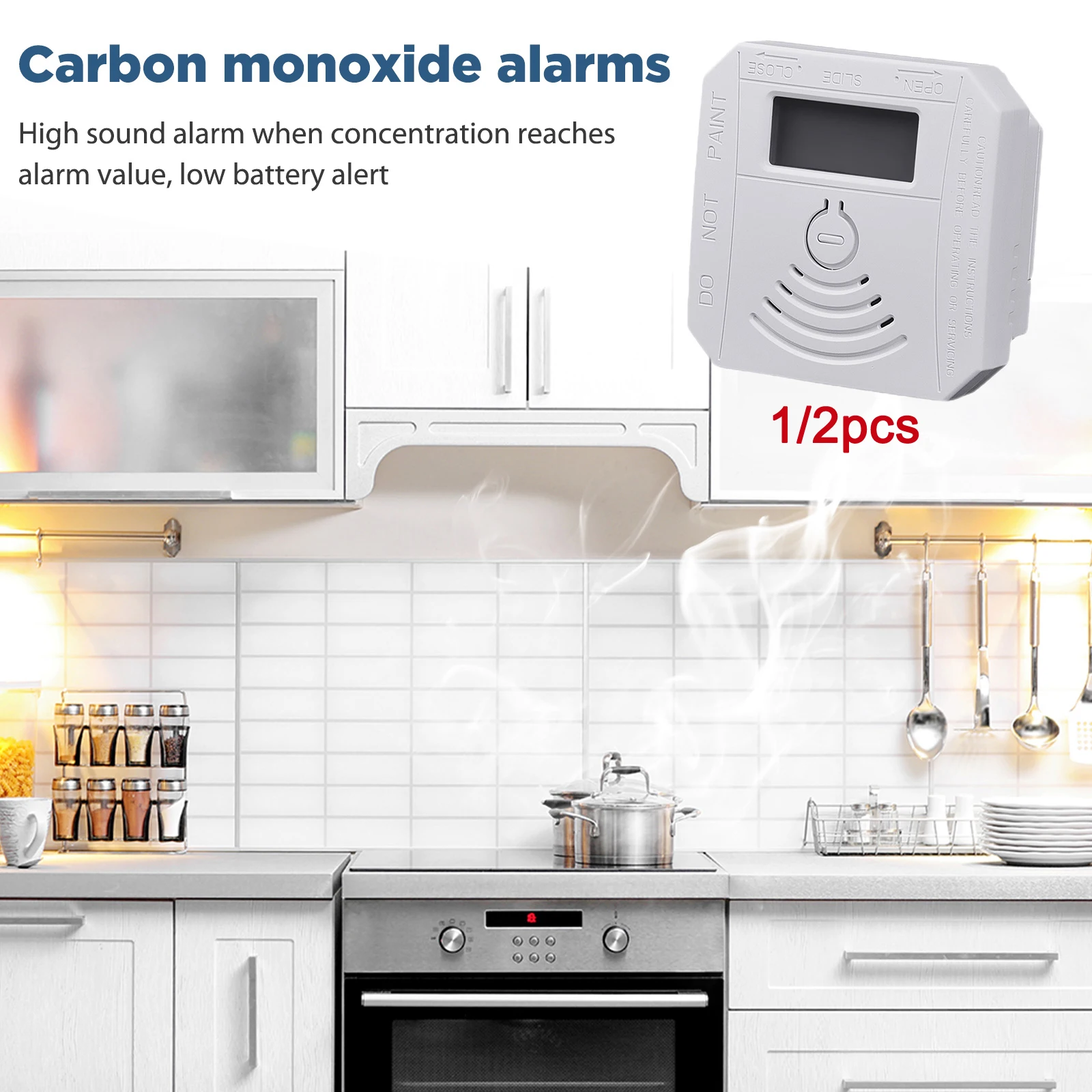 

LED LCD Display CO Alarm Fault Self-check Mini Carbon Monoxide Alarm High Sensitivity CO Monitoring Sensors Home Security System