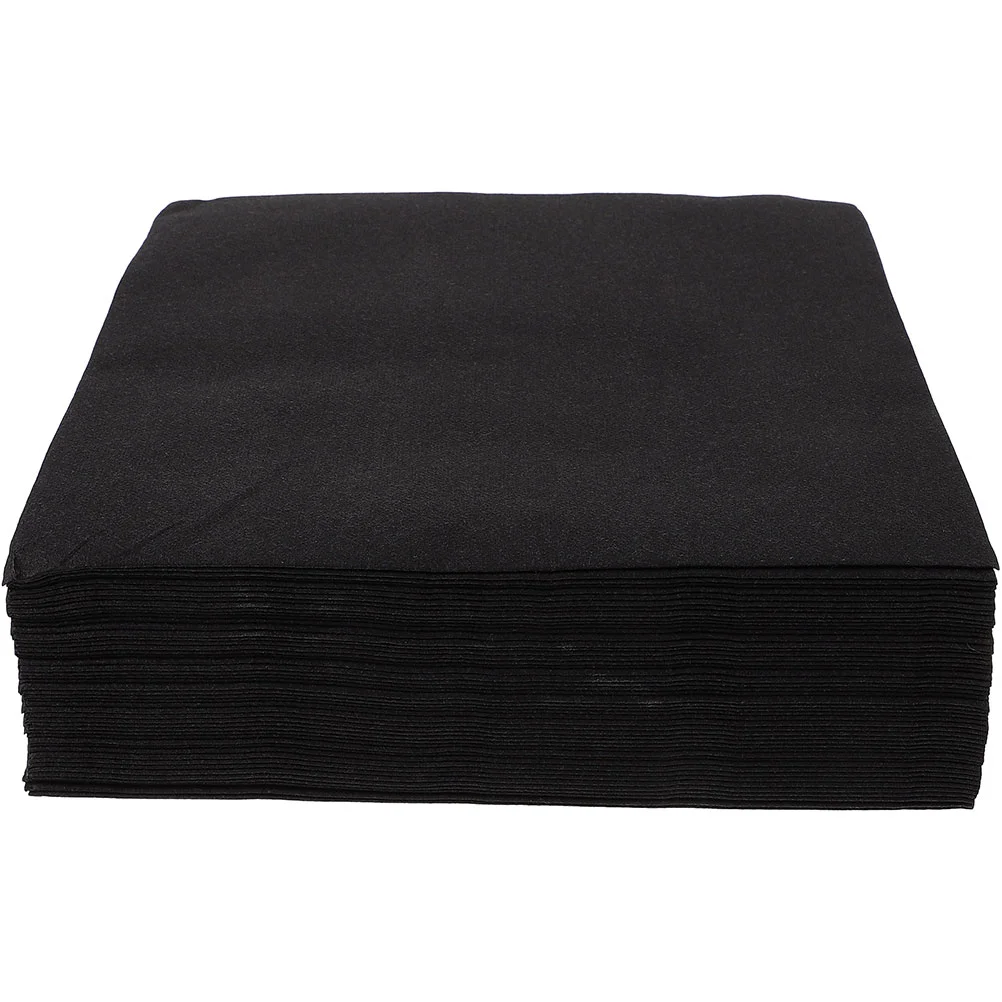 

100 Pcs Party Paper Napkins Decorative Festival Disposable Black Dinner Wedding Banquet