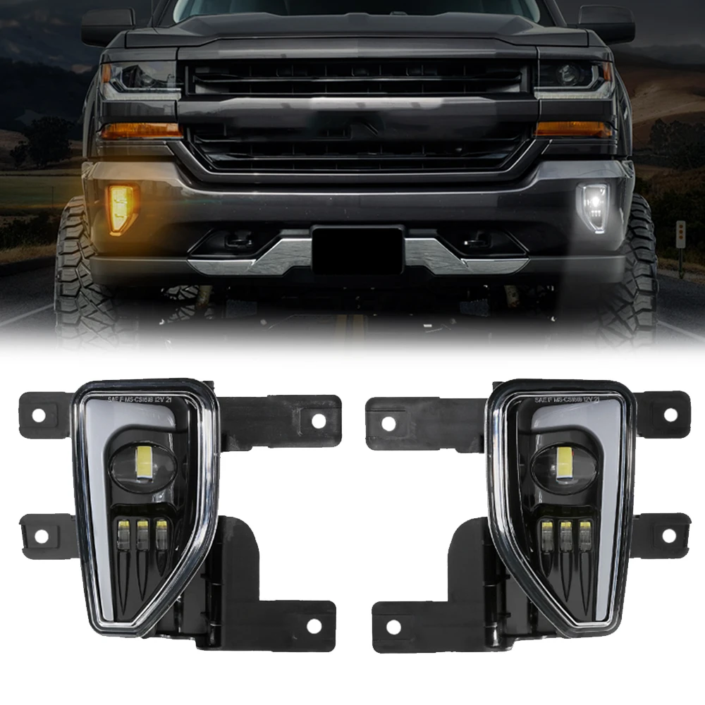 

For Chevy Silverado 1500 2016-2018 led fog lights driving bumper fog lamps for Chevrolet assembly parts
