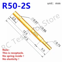 100pack r50 2s new hardware accessories metal spring probe length 17 5mm dia 0 86mm gold tool electronic test probe tubes
