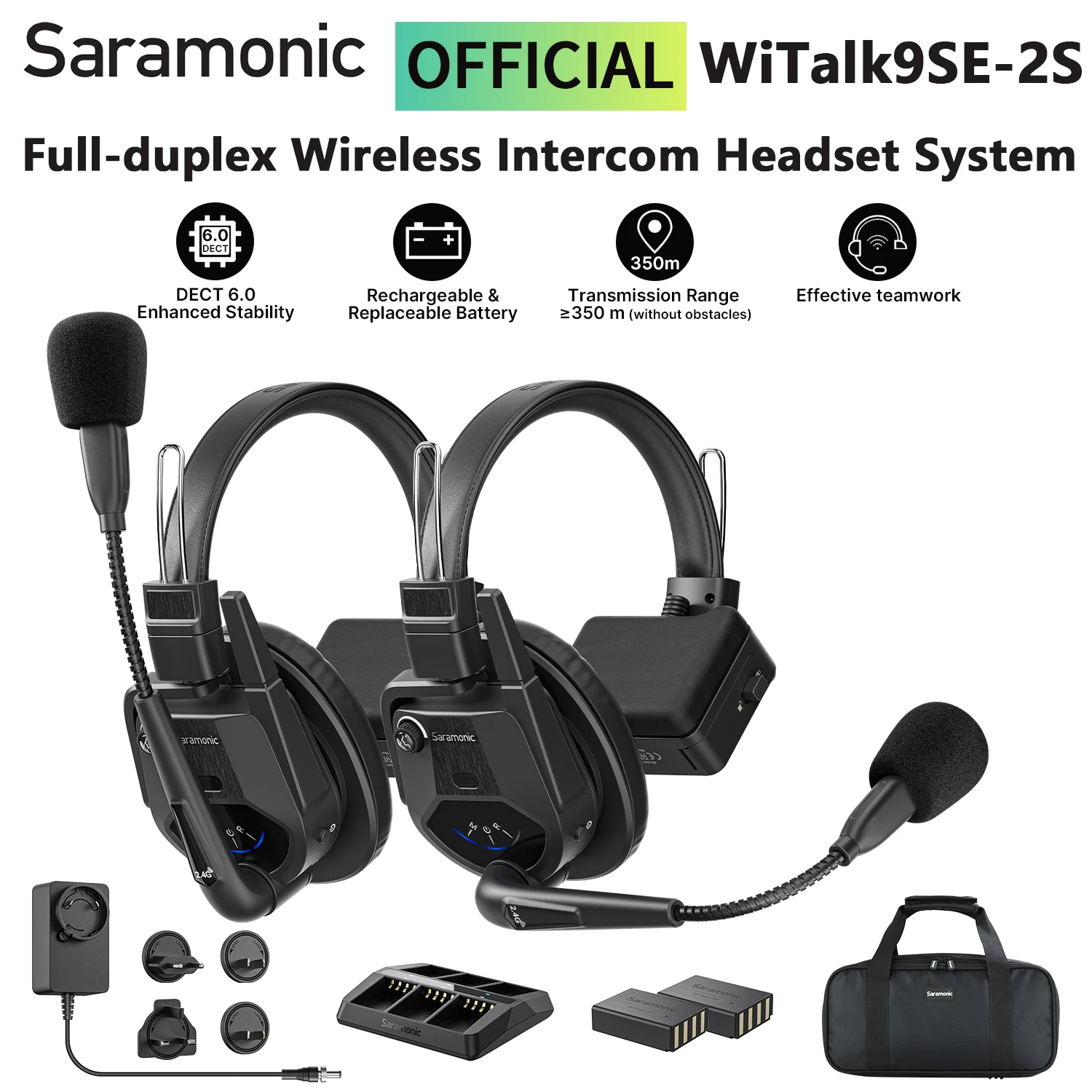 Saramonic WiTalk9SE-2S Беспроводная гарнитура Полнодуплексная система внутренней связи
