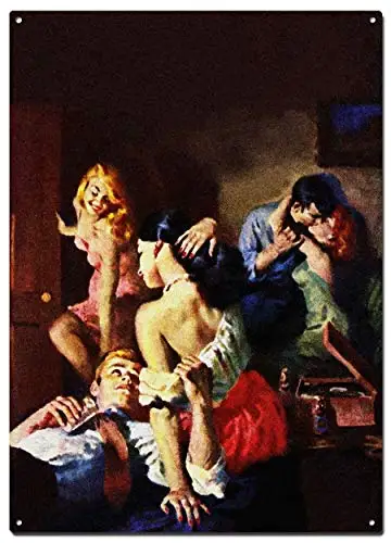 

Time for Orgy Pulp Cover металлические жестяные знаки, винтажный постер из целлюлозы для девочек, декоративные знаки, настенное искусство, домашний де...