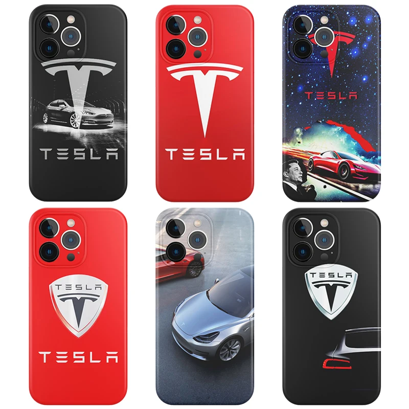 

Luxury Brand Car Tesla Phone Case for Iphone 11 12 13 Pro Max 12 Mini XR XS 8 X 7 6 6s Plus SE Soft Silicone TPU Cover Fundas