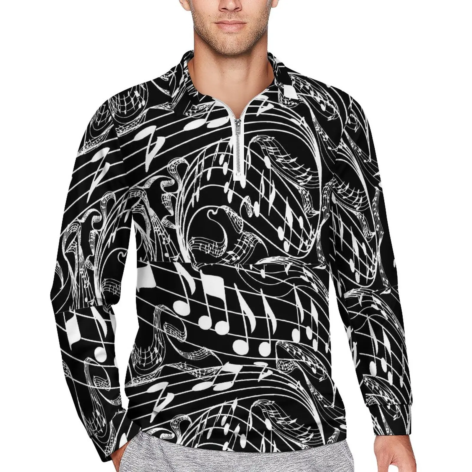 

Рубашка-поло мужская с длинным рукавом и отложным воротником