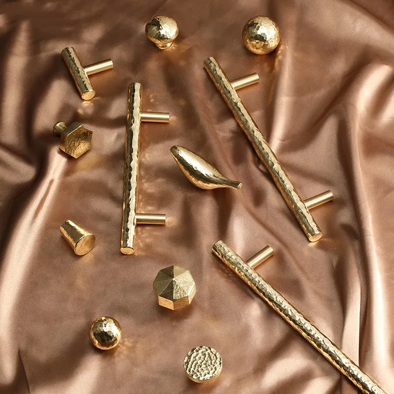 

Hammer Pattern Gold Small Handle Wardrobe Handle Cabinet Door Handle Modern Simple Drawer Cabinet Handle