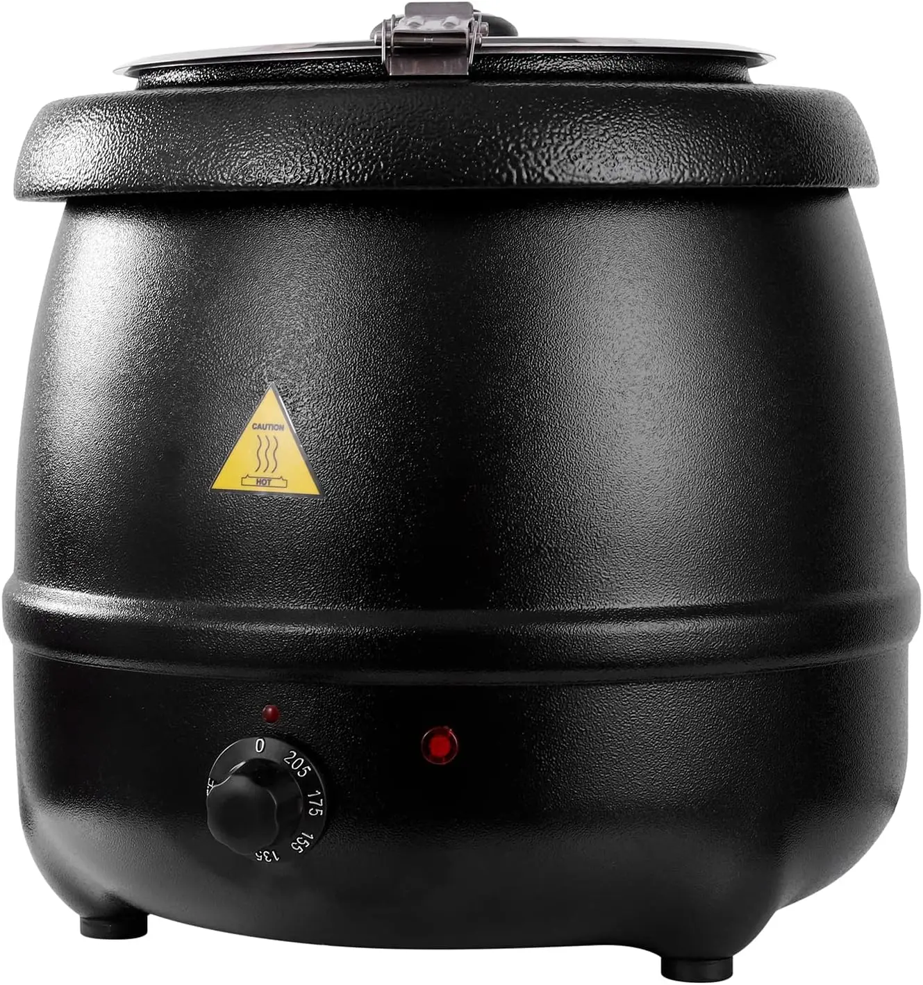 

Qt. Round Black Countertop Food/Soup Kettle Warmer - 120V, 400W