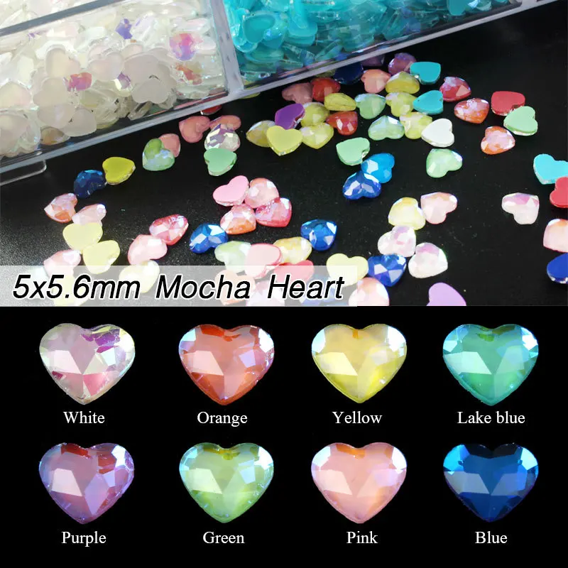 

Оптовая продажа, 5,5*6 мокко, сердце, Плоская задняя поверхность, искусственные кристаллы особой формы, индивидуальное украшение 3D