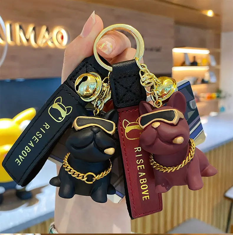 Брелок с подвеской в виде собаки бульдога |