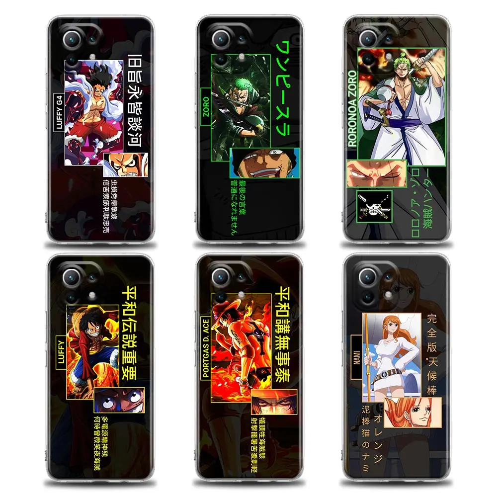 

Japanese Anime Luffy Zoro For Xiaomi Mi 10 11 11T Pro Lite 12X POCO X3 F3 NFC Case Clear Cover Phone Case For Redmi 9 10