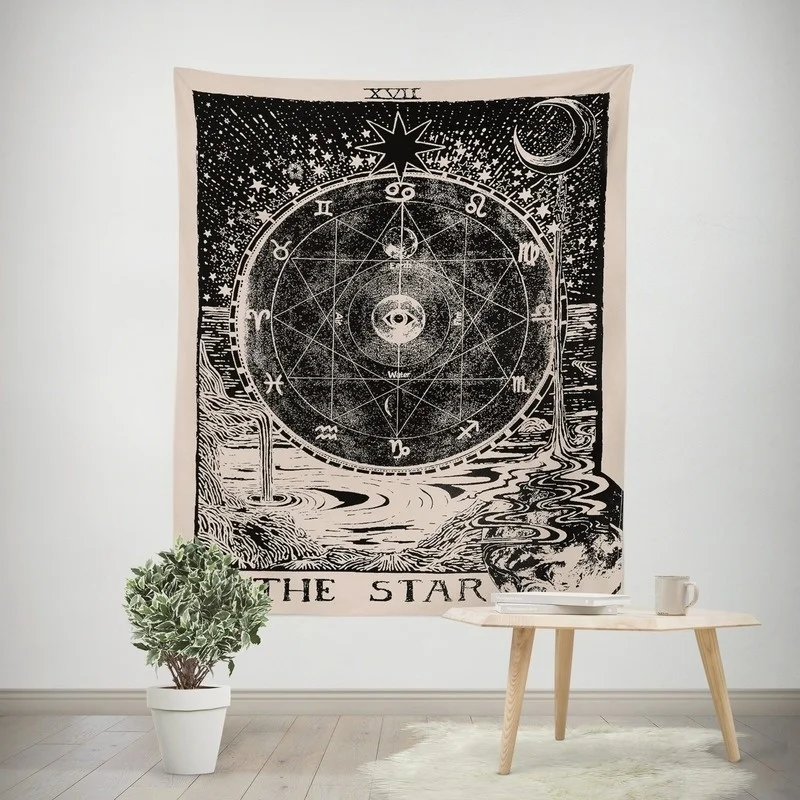 

India Mandala Tapestry Hanging Sun Moon Tarot Wall Carpet Psychedelic Tapiz Witchcraft Wall Cloth Tapestry Bedspread Beach Mat