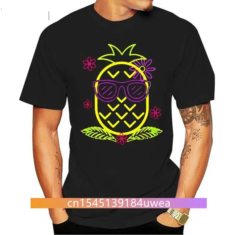 Neon Luau Party Pineapple T-Shirt For Glow Party Costume New Unisex Funny Tops Tee Shirt