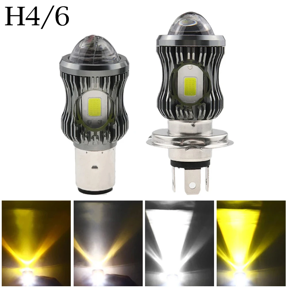 

Светодиодсветодиодный лампа H4 BA20D H6 для мотоциклетных фар, аксессуары для прожекторов, 3500LM, дальний/ближний свет, передняя фара для мотоцикл...