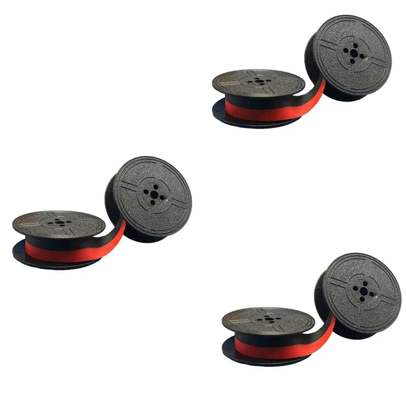 

3 упаковки ленты для пишущей машинки, двойная катушка, лента для пишущей машинки, красная и черная двойная катушка, сменная упаковка для большинства пишущих машинок