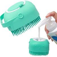 pet dog shampoo brush 2 7oz80ml cat massage comb grooming scrubber brush for bathing short hair soft silicone rubber brushes