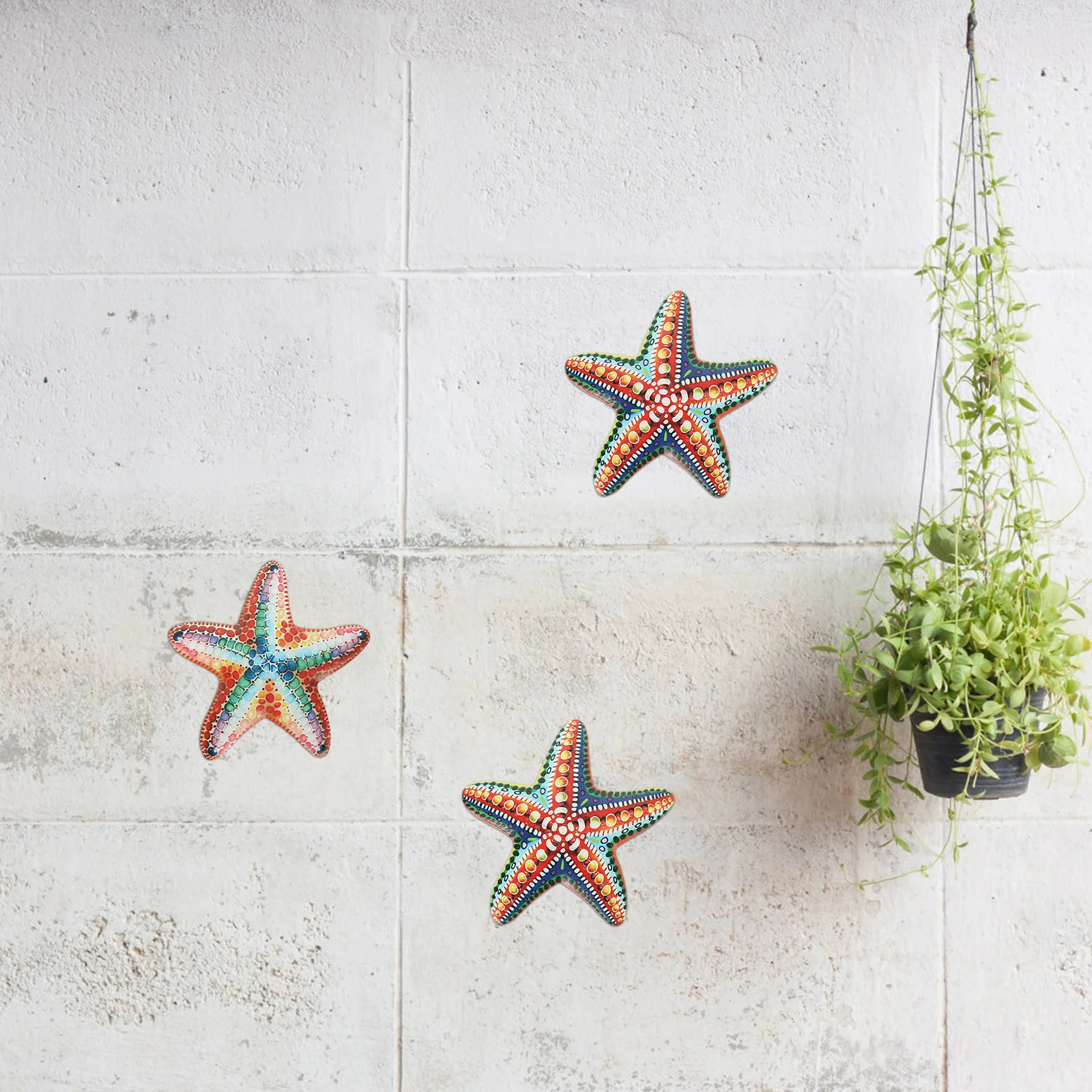 

2Pcs Starfish Decoration Starfish Wall Decor Wall Starfish Wall Sculptures Metal Starfish Statues