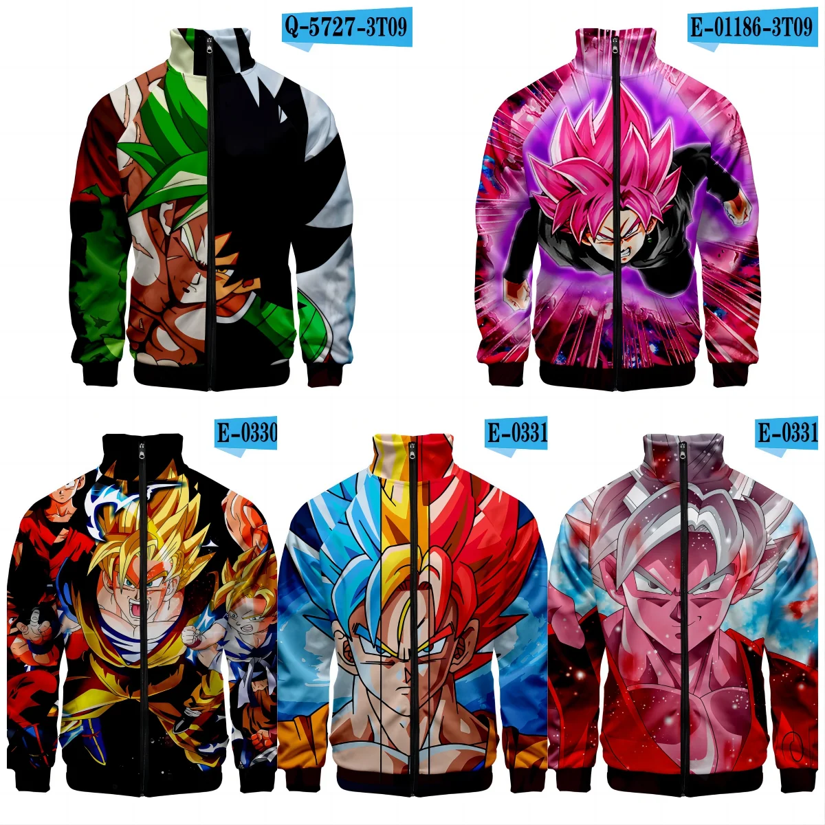 

New Fashion Dragon Ball Print Stand Collar Zipper Hoodie Men Women Zipper Hoodies Jackets Long Sleeve Sport Hip Hop Sweatshirts